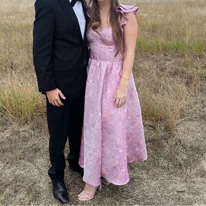 V. Chapman Vera Corset Midi Dress in Orchard Haze Windsor